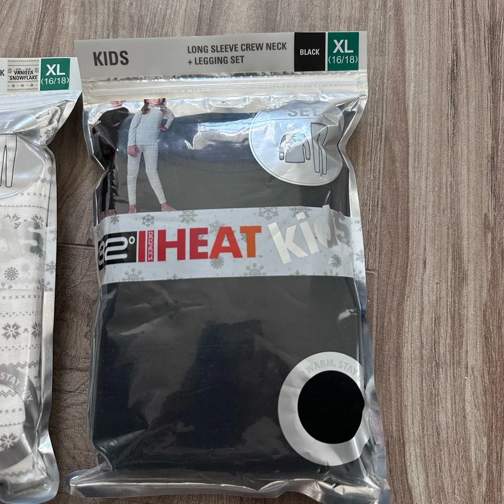 Brand new 32 Degrees Kids Long Sleeve Crew Neck & Legging Sets, Black and White